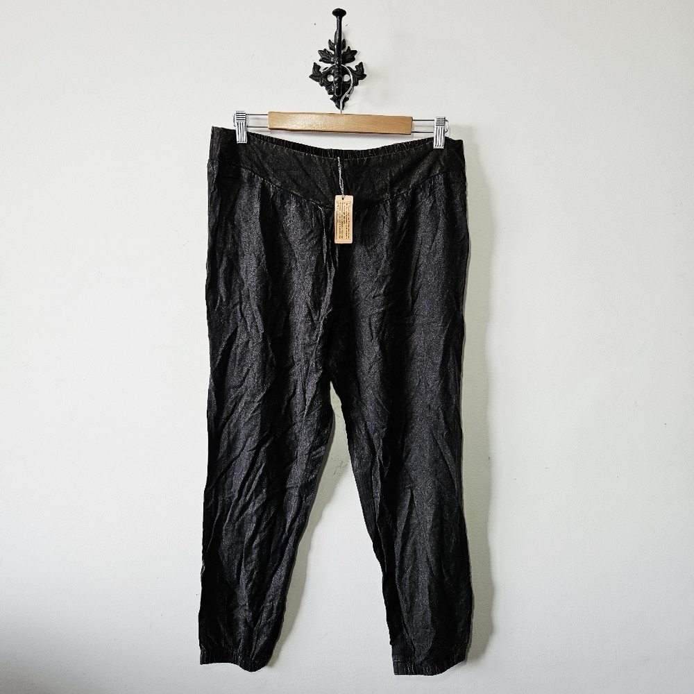NWT Staring At Stars Acid Wash Joggers Black L Harem Anthropologie NEW